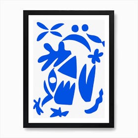 Blue Shape On White Background Art Print