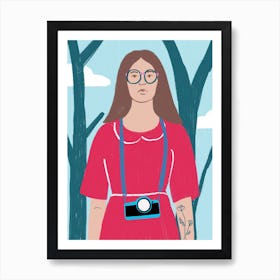 Girl In Forest Art Print