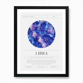 Libra Zodiac Sign, Opal Birthstone Crystal Gem Art Print