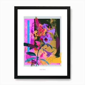 Coral Bells 1 Neon Flower Collage Poster Art Print