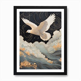 Pigeon 1 Gold Detail Painting Art Print