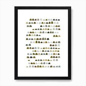 Green Abstract Pebbles Art Print
