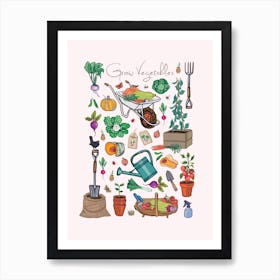 Grow Vegetables Art Print