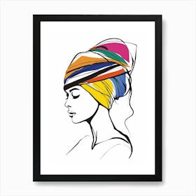 African Woman In A Turban 20 Art Print