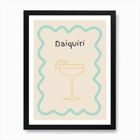 Daiquiri Doodle Poster Teal & Orange Art Print