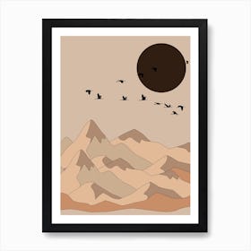 Mountain Bird Sky Aesthetic Art Print