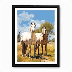 Horses Painting In Mendoza, Argentina 4 Art Print