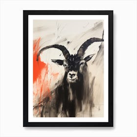 Goat in Ink Art Print