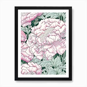 Festiva Maxima Peonies Pink 3 Drawing Art Print