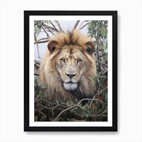 African Lion Realism Portrait 2 Affiche