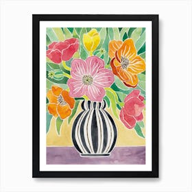 Poppies Vase Art Print