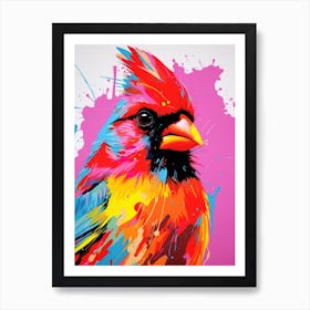 Andy Warhol Style Bird Northern Cardinal 3 Art Print