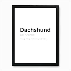 Dachshund Definition Meaning Poster