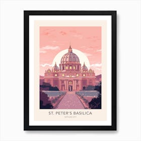 The St Peter's Basilica Vatican City Travel Poster Art Print