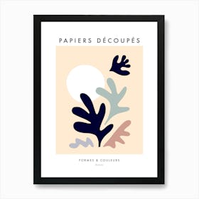 Matisse Minimal Serene Foliage Cut-outs on Sun and Bird Art Print