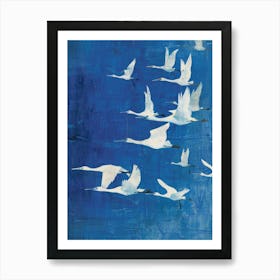 Swans In Flight Art Print