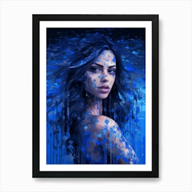 Digital Pixelation Abstract Geometry Lady 1 Art Print