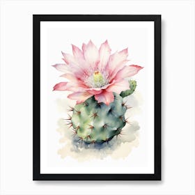 Acanthocalycium Cactus Watercolour Drawing 2 Art Print