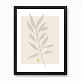 Beige Botanical Gold Dot Art Print