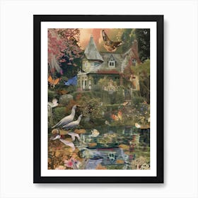 Fairy House Collage Pond Monet Scrapbook 2 Art Print