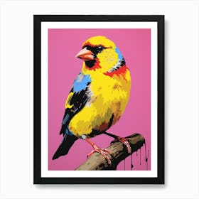 Andy Warhol Style Bird American Goldfinch 1 Art Print
