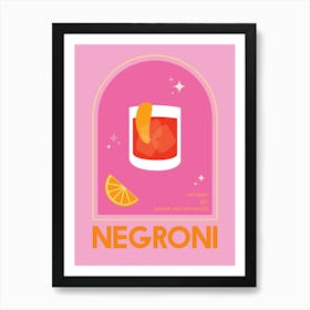 Negroni Cocktail Art Print