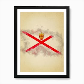 Jersey Flag Vintage Art Print