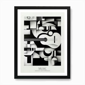 Music Abstract Black And White 8 Poster Art Print