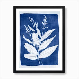 Minimal Plant 24 Blue Art Print