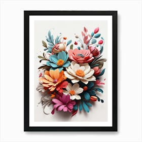 Paper Flowers 1 Art Print