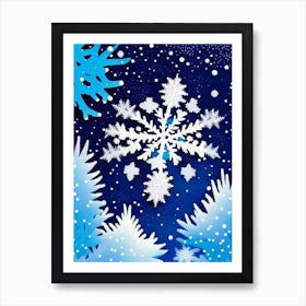 Fernlike Stellar Dendrites, Snowflakes, Pop Art Matisse 1 Art Print