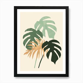 Philodendron Plant Minimalist Illustration 8 Art Print