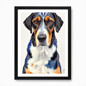 Bluetick Coonhound 4 Watercolour Dog Art Print