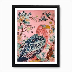 Floral Animal Painting Eagle 4 Art Print