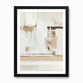 Beige Gray Modern Abstract 2 Art Print