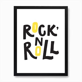 Rock and roll black AND YELLOW Art Print