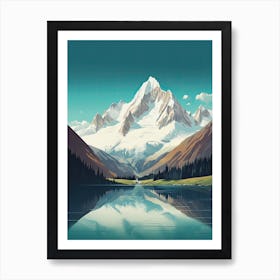 Chamonix Mont Blanc   France, Ski Resort Illustration 2 Simple Style Art Print