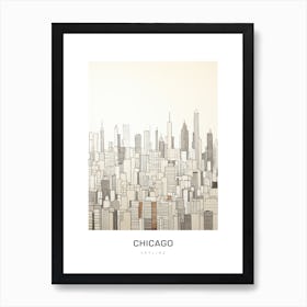 Chicago Skyline 5 B&W Poster Art Print