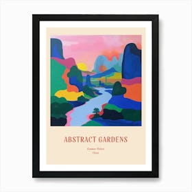 Colourful Gardens Summer Palace China 1 Red Poster Art Print