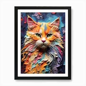 Colorful Cat Painting 5 Art Print