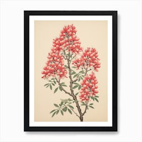 Hagi Bush Clover 1 Vintage Japanese Botanical Art Print