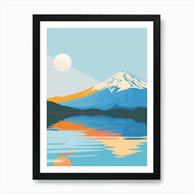 Mount Fuji Japan 4 Colourful Illustration Art Print