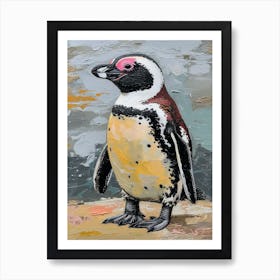 African Penguin Saunders Island Oil Painting 2 Art Print