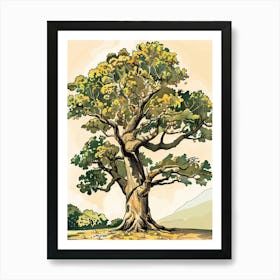 Chestnut Tree Storybook Illustration 3 Art Print