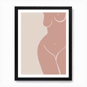 Female Nude Closeup Line A Art Print