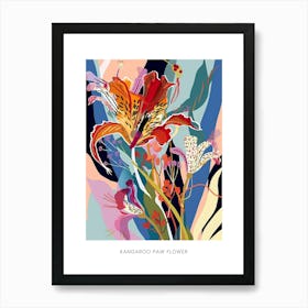 Colourful Flower Illustration Poster Kangaroo Paw Flower 4 Art Print