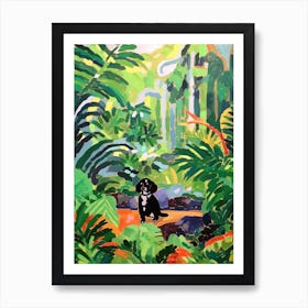 Painting Of A Dog In Brooklyn Botanic Garden, Usa In The Style Of Matisse 02 Art Print
