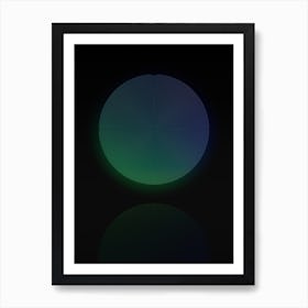 Neon Blue and Green Abstract Geometric Glyph on Black n.0340 Art Print
