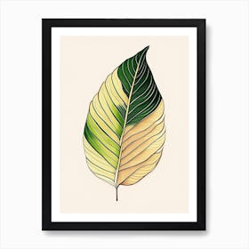 Banana Leaf Warm Tones Art Print