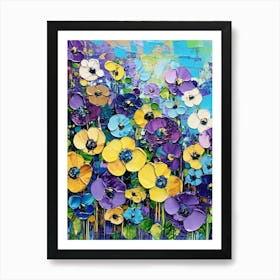 Purple And Yellow Flowers Art Art Print